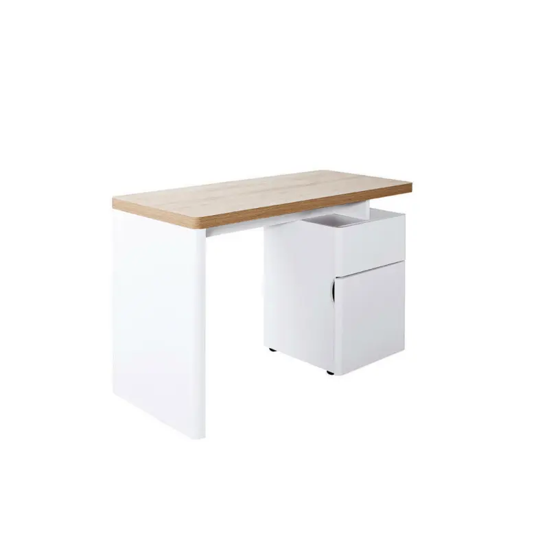 Schreibtisch 120/55/76 cm in Weiß, Eichefarben