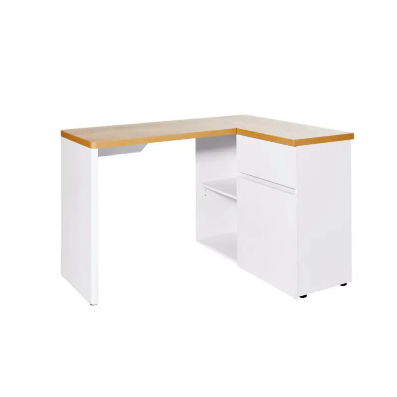 Eckschreibtisch 117/90/76,2 cm in Weiß, Eichefarben