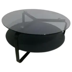 Couchtisch in Metall, Glas 80/80/44 cm