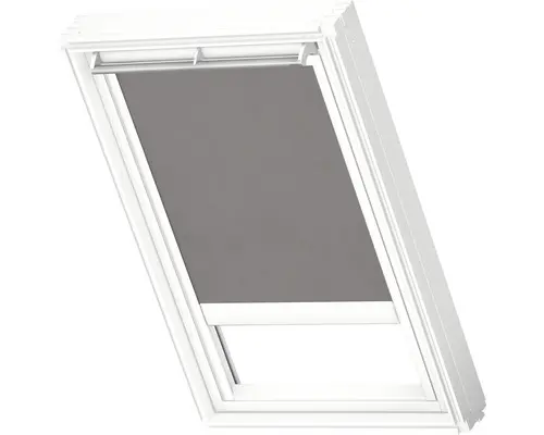 VELUX Sichtschutzrollo grau uni elektrisch Rahmen weiß RML SK08 4161SWL