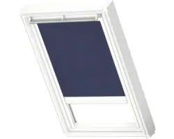 VELUX Sichtschutzrollo dunkelblau uni elektrisch Rahmen weiß RML PK04 9050SWL
