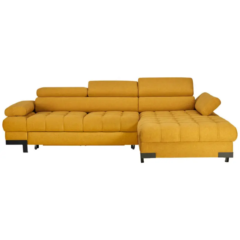 Ecksofa in Webstoff Gelb