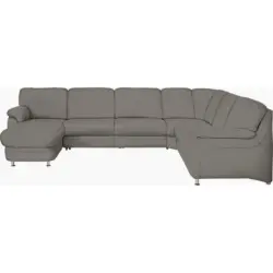 Wohnlandschaft in Echtleder Grau