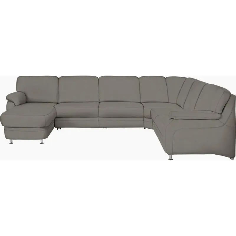 Wohnlandschaft in Echtleder Grau