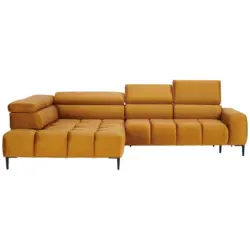 Ecksofa in Webstoff Currygelb