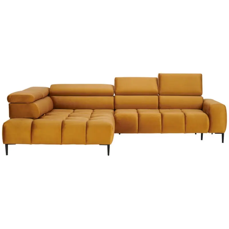 Ecksofa in Webstoff Currygelb