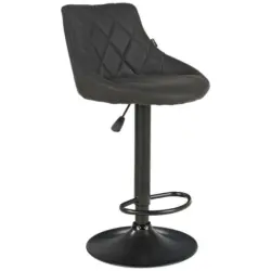 Barhocker in Metall, Textil Schwarz