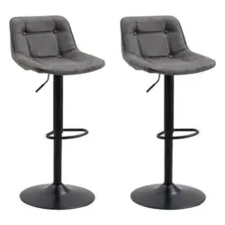 Barhocker-Set in Anthrazit