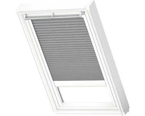 Velux Plissee-Faltstore solarbetrieben grau uni FSL PK08 1282S