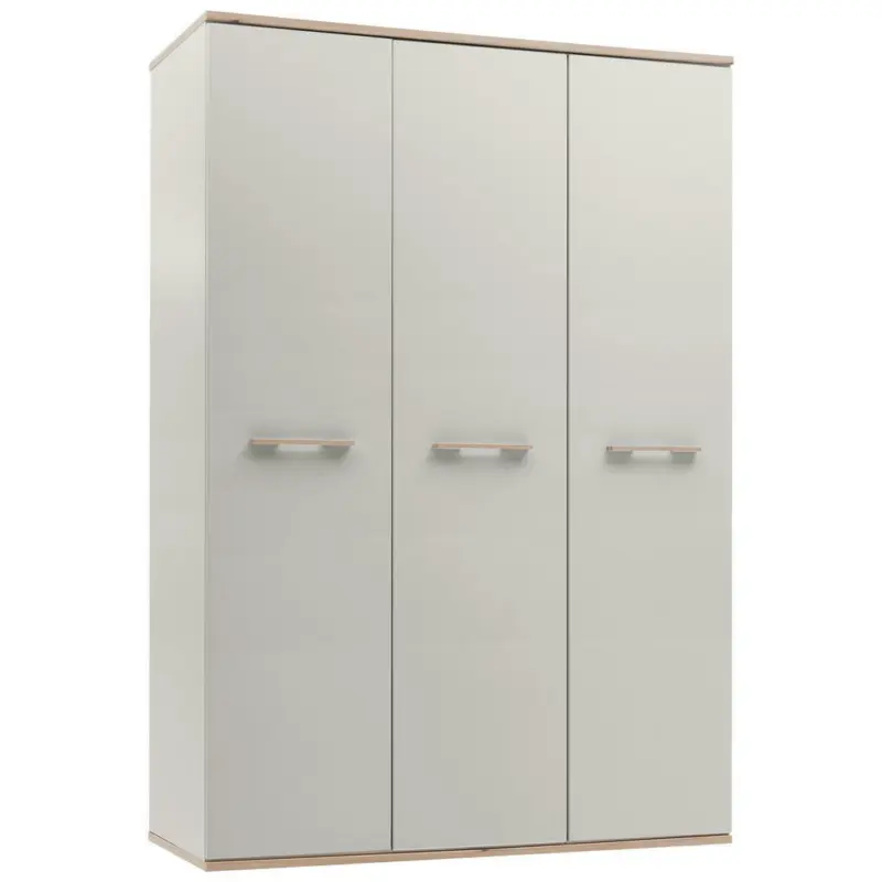 Drehtürenschrank in Eichefarben, Hellgrau