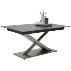 Esstisch in Metall, Glas, Keramik 160-210/100/77 cm