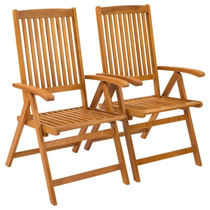 Gartensessel-Set Holz, Textil Braun