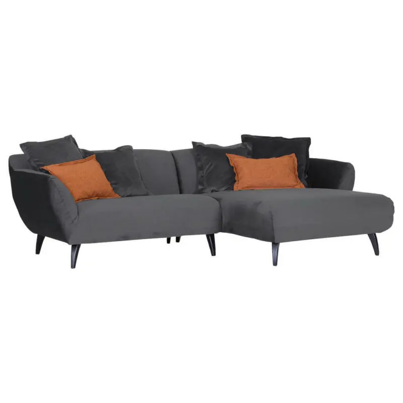 Ecksofa in Mikrofaser Anthrazit