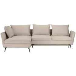 Ecksofa in Webstoff Beige