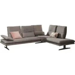 Ecksofa in Mikrofaser Grau