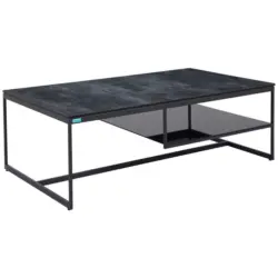 Couchtisch in Metall, Glas, Keramik 120/70/42 cm