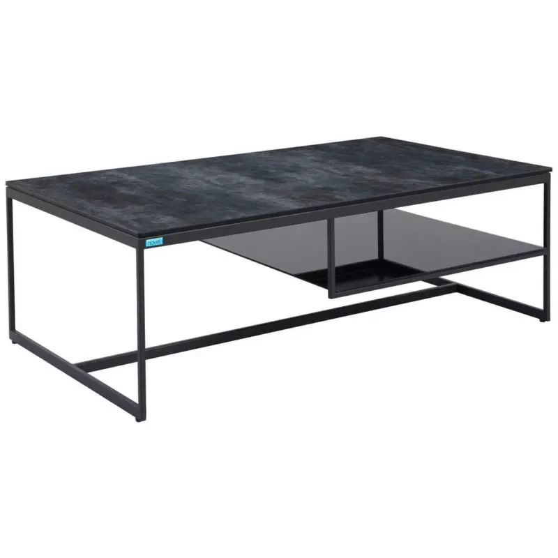 Couchtisch in Metall, Glas, Keramik 120/70/42 cm