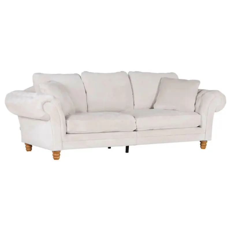 Bigsofa in Plüsch Weiß