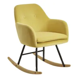 Schaukelstuhl in Samt Gelb