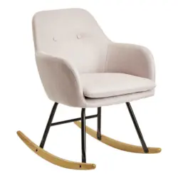 Schaukelstuhl in Webstoff Rosa