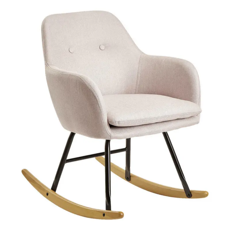 Schaukelstuhl in Webstoff Rosa