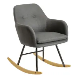 Schaukelstuhl in Webstoff Dunkelgrau