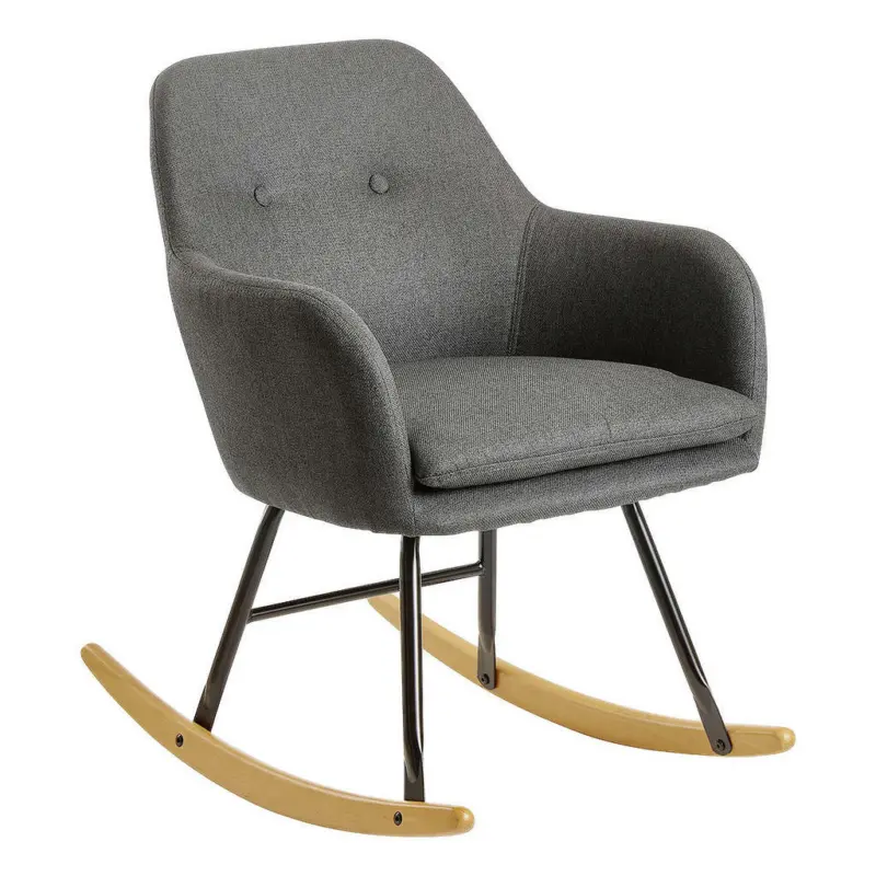 Schaukelstuhl in Webstoff Dunkelgrau