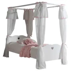 Himmelbett 90/200 cm in Weiß