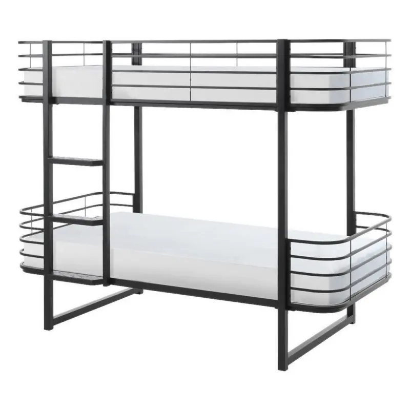 Etagenbett 90/200 cm Schwarz