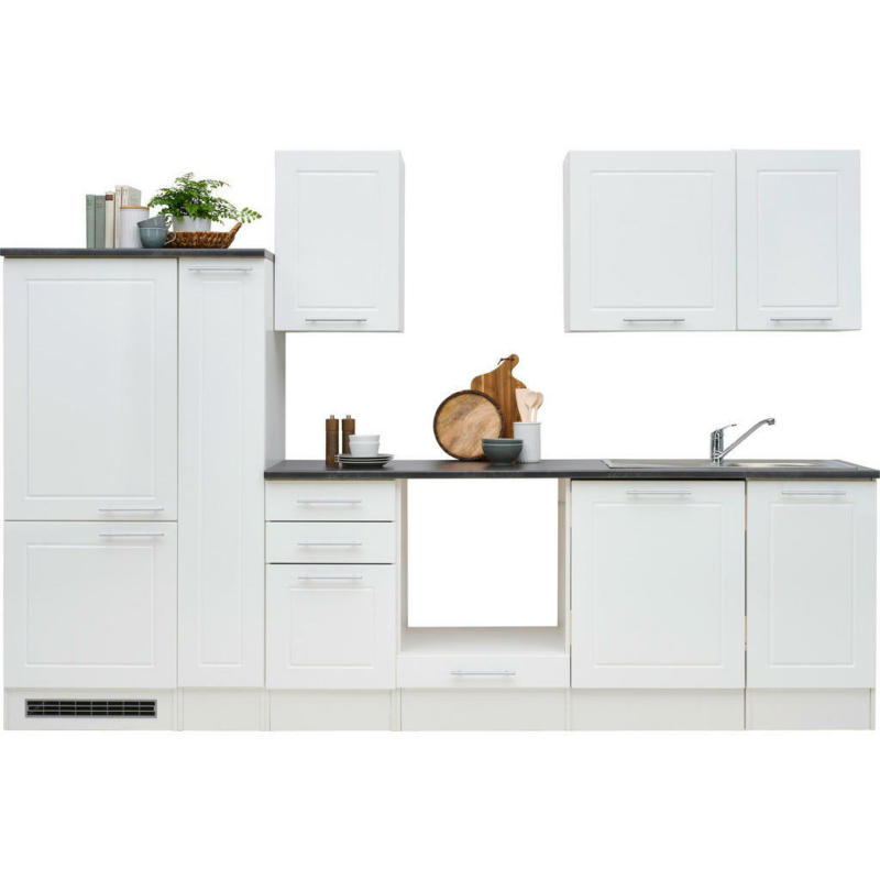 Küchenleerblock 300 cm in Grau, Weiß
