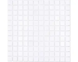 Glasmosaik VP100PAT 31,6x31,6 cm für Poolbau weiß matt