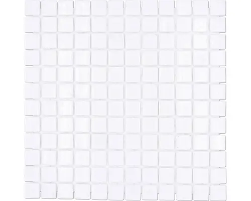 Glasmosaik VP100PAT 31,6x31,6 cm für Poolbau weiß matt