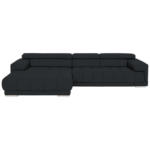 Ecksofa in Echtleder Anthrazit