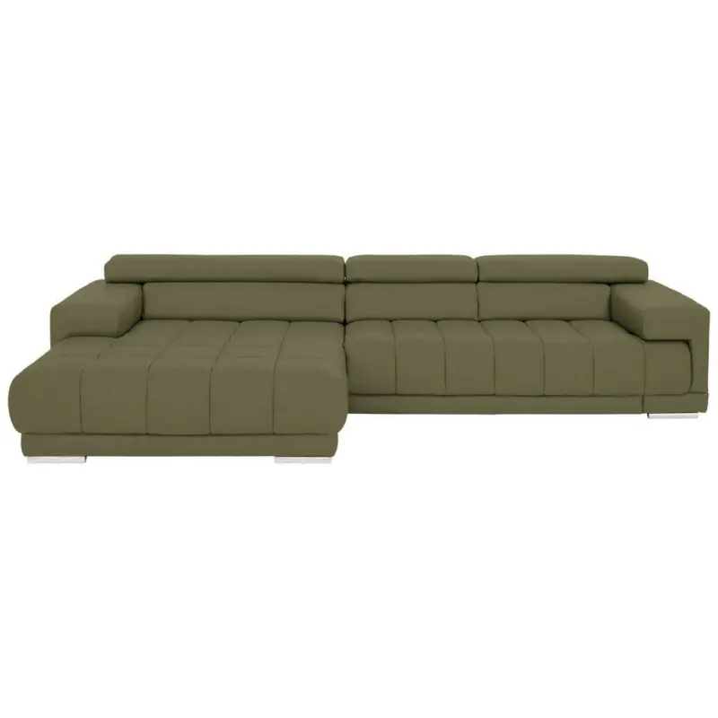 Ecksofa in Echtleder Grün