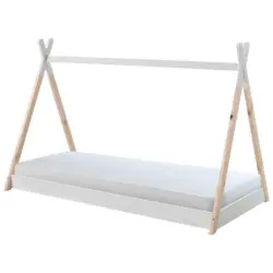 Hausbett 90/200 cm in Weiß, Kieferfarben