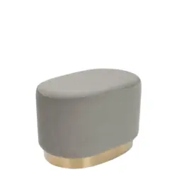 Hocker in Holz, Textil, Holzwerkstoff Grau, Hellbraun