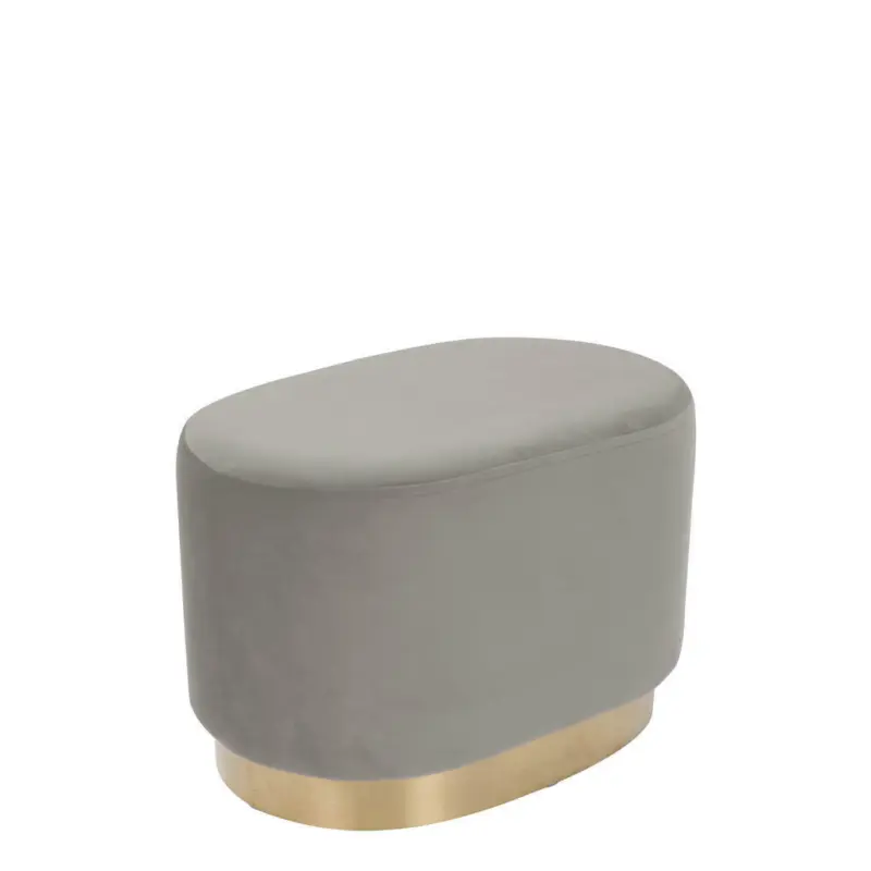 Hocker in Holz, Textil, Holzwerkstoff Grau, Hellbraun