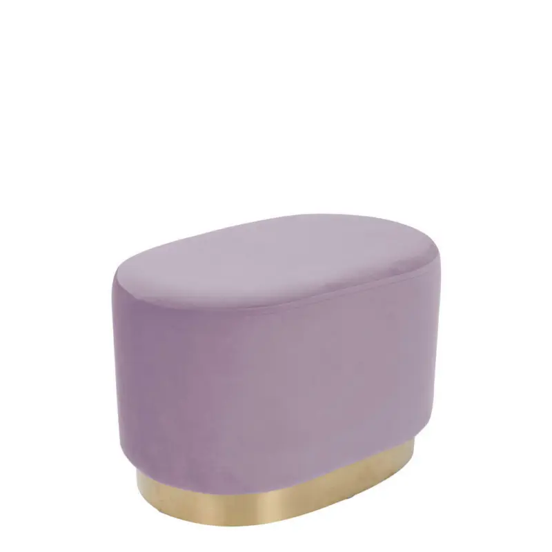 Hocker in Holz, Textil, Holzwerkstoff Rosa, Champagner