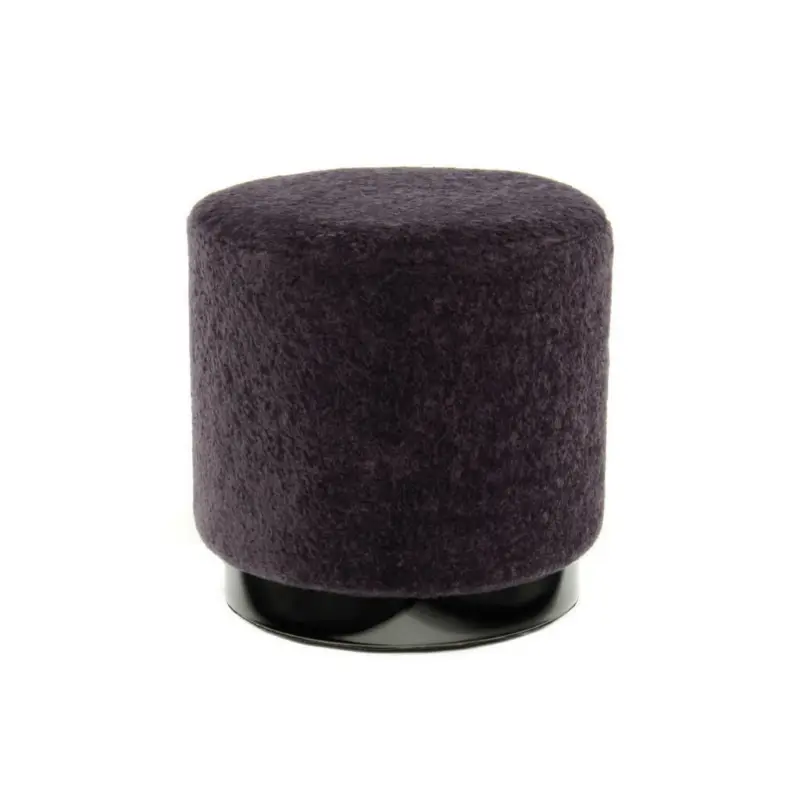 Hocker in Metall, Textil Schwarz, Dunkelbraun