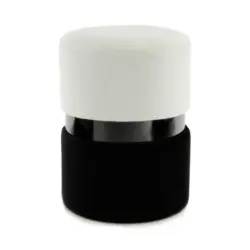 Hocker in Holz, Metall, Textil, Holzwerkstoff Creme, Schwarz