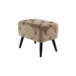 Hocker in Holz, Textil, Holzwerkstoff Schwarz, Taupe
