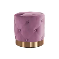 Hocker in Holz, Metall, Textil, Holzwerkstoff Lila, Goldfarben