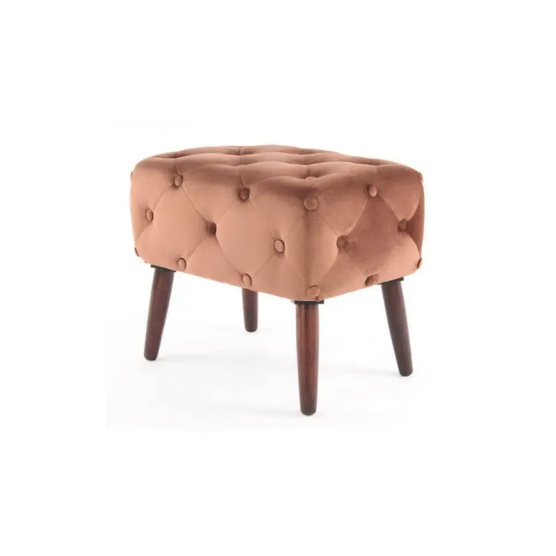 Hocker in Textil, Holzwerkstoff Braun