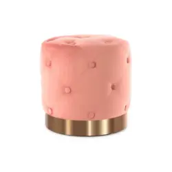 Hocker in Textil, Holzwerkstoff Rosa