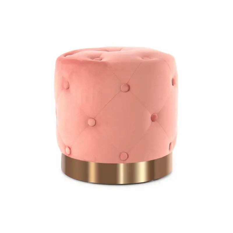 Hocker in Textil, Holzwerkstoff Rosa