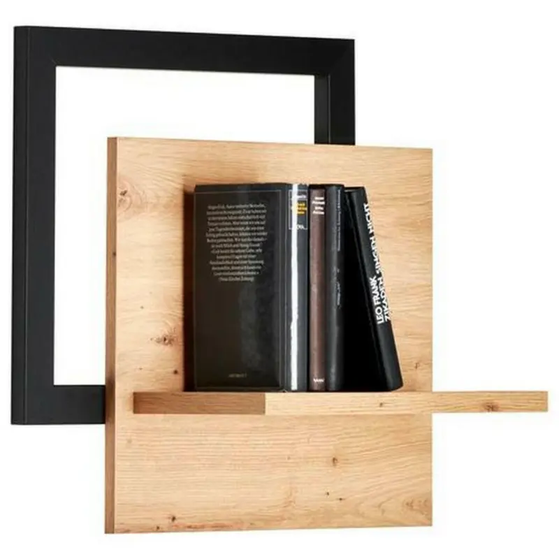 Wandboard in 56/51/24 cm Anthrazit, Eichefarben