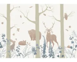 Fototapete Vlies INX8-065 Ink Forest Animals 8-tlg. 400 x 280 cm