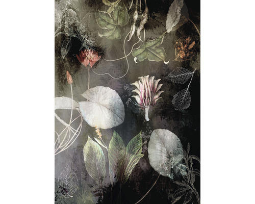 Fototapete Vlies INX4-044 Ink Night Flowers 4-tlg. 200 x 280 cm