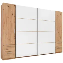 Kombischrank in Weiß, Eichefarben