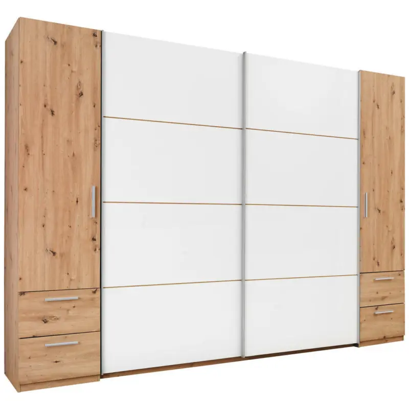 Kombischrank in Weiß, Eichefarben